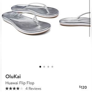 Silver Olukai Huawai Flip Flop